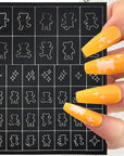1 Blatt Airbrush French Nail Art Schablone / 1 Stück