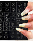 32 Hojas de Esténcil para Arte de Uñas Francesas de Aerógrafo – Estilo A+B+C 32 PCS