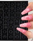 32 Hojas de Esténcil para Arte de Uñas Francesas de Aerógrafo – Estilo A+B+C 32 PCS