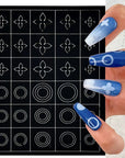32 Hojas de Esténcil para Arte de Uñas Francesas de Aerógrafo – Estilo A+B+C 32 PCS