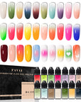 FAVAI Selección 24 Colores Esmalte de Uñas en Gel Aerógrafo Set de Gel Aire - Colección Caliente 24*10ml