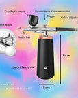 FAVAI Cordless Airbrush Kit with Air Compressor - Three Pressure 120/140/160 KPA - NEW BLACK 2.0