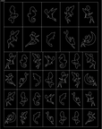 32 Hojas de Esténcil para Arte de Uñas Francesas de Aerógrafo – Estilo A+B+C 32 PCS