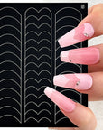 1 Blatt Airbrush French Nail Art Schablone / 1 Stück