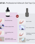 FAVAI 에어브러시 젤 탑 코트, 30ml 유리처럼 투명한 에어브러시 젤 탑 코트 네일 폴리쉬, TPO 프리 오래 지속되는 닦아내지 않는 탑, UV/LED 램프 필요, 홈 DIY용, 30ML