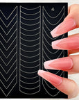 1 Blatt Airbrush French Nail Art Schablone / 1 Stück