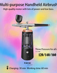 FAVAI Cordless Airbrush Kit with Air Compressor - Three Pressure 120/140/160 KPA - NEW BLACK 2.0