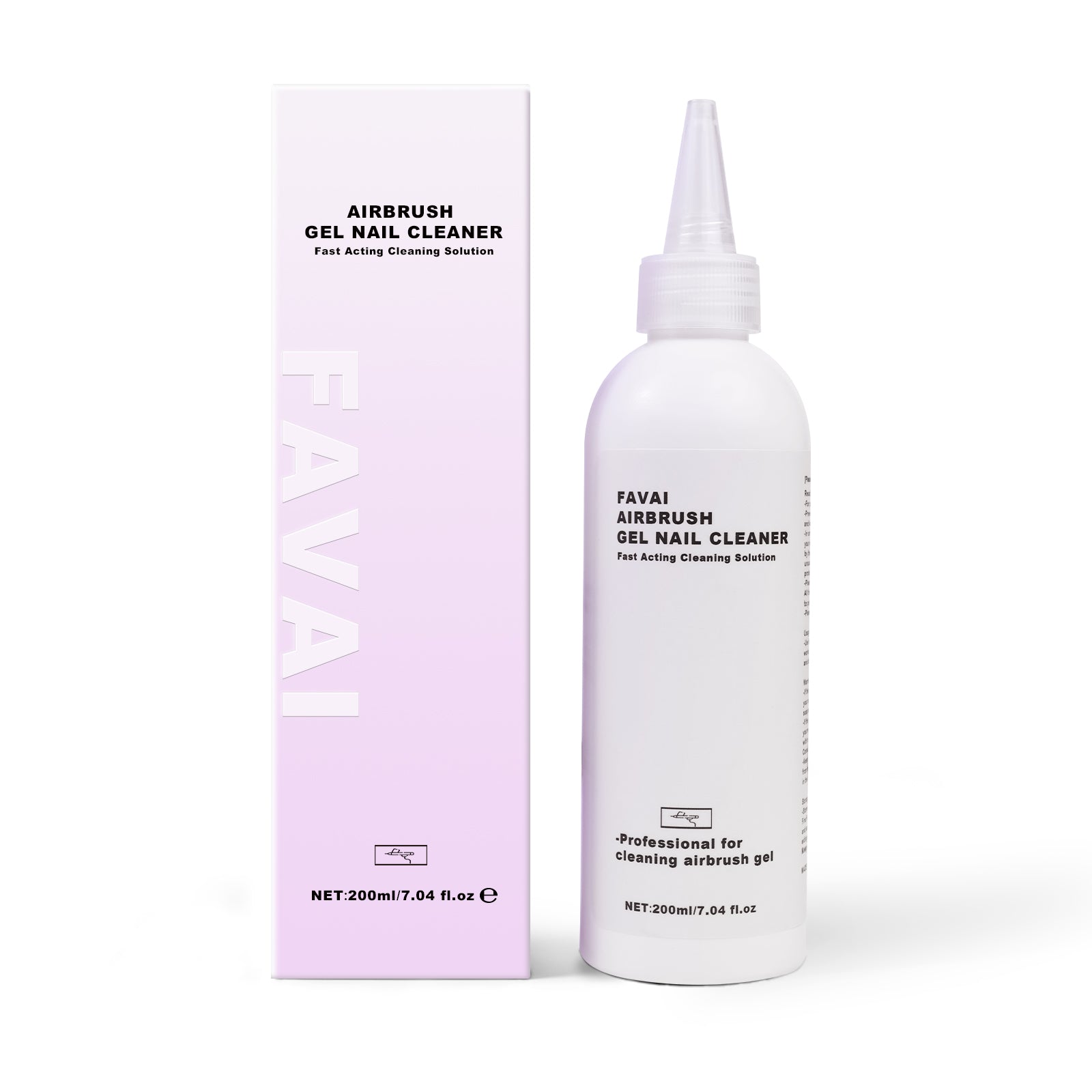 FAVAI Airbrush Gel Air Gel Nail Cleaner Professional Cleaning Solution 200ml/7.04fl.oz