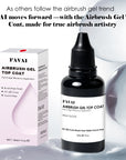 FAVAI 에어브러시 젤 탑 코트, 30ml 유리처럼 투명한 에어브러시 젤 탑 코트 네일 폴리쉬, TPO 프리 오래 지속되는 닦아내지 않는 탑, UV/LED 램프 필요, 홈 DIY용, 30ML