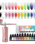 FAVAI HOT 12-Color Airbrush Gel Nail Kit with Cordless Airbrush Compressor – Combo Set