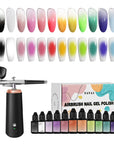 FAVAI HOT 12-Farben Airbrush Gel Nagel Set mit kabellosem Airbrush Kompressor – Kombi Set