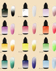 FAVAI 36 Farben Airbrush-Gel-Nagel-Air-Gel-Set – Combo Hot-12+Ice+Aurora-Kollektion, 3 Packungen 12 x 10 ml