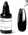 FAVAI 에어브러시 젤 탑 코트, 30ml 유리처럼 투명한 에어브러시 젤 탑 코트 네일 폴리쉬, TPO 프리 오래 지속되는 닦아내지 않는 탑, UV/LED 램프 필요, 홈 DIY용, 30ML
