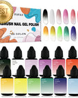 Favai 12 Colors Airbrush Gel Nail Polish Spring Summer Collection 10ml/0.33 Fl oz