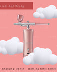 FAVAI Cordless Airbrush Kit with Air Compressor 27PSI - PINK