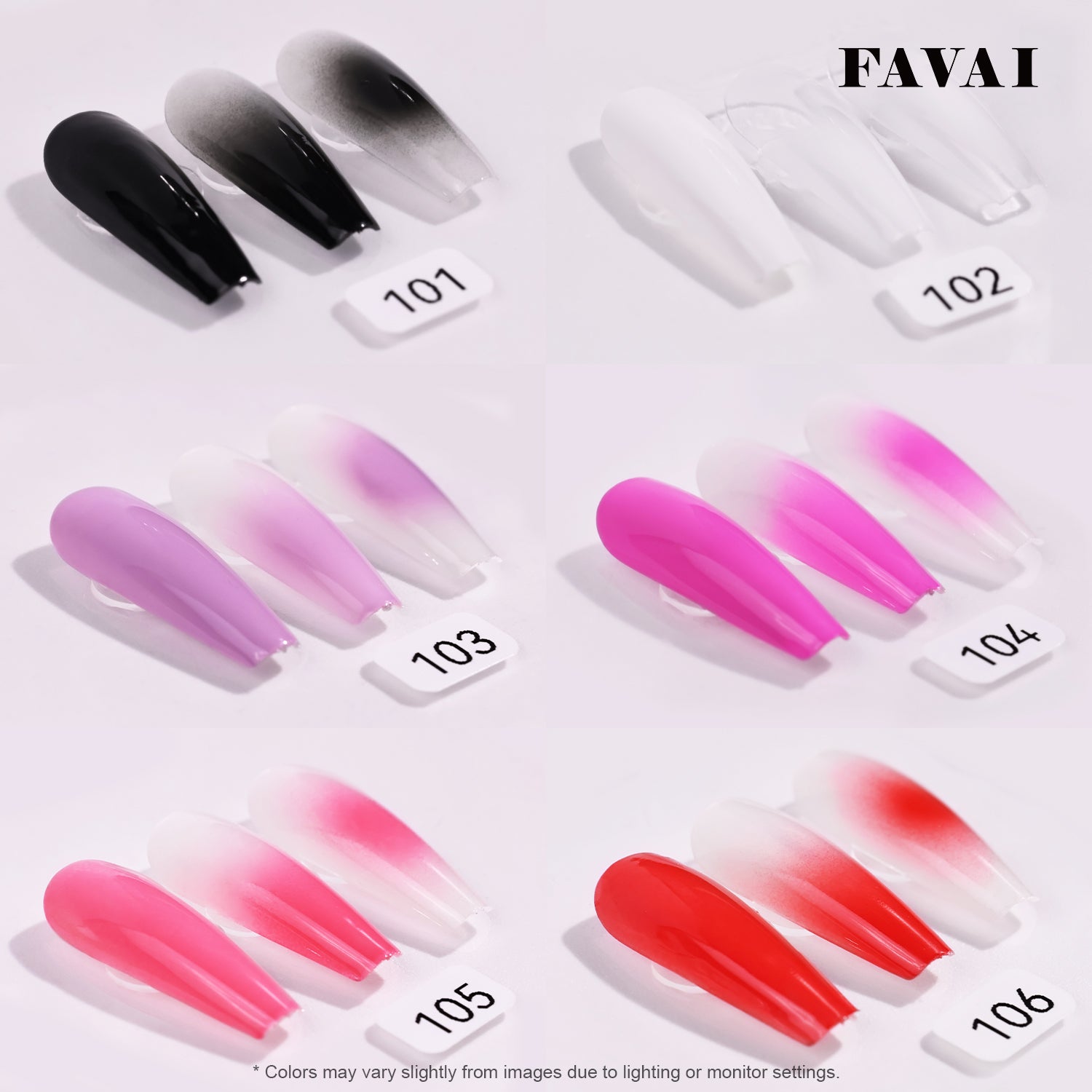 FAVAI HOT 12-Color Airbrush Gel Nail Kit with Cordless Airbrush Compressor – Combo Set