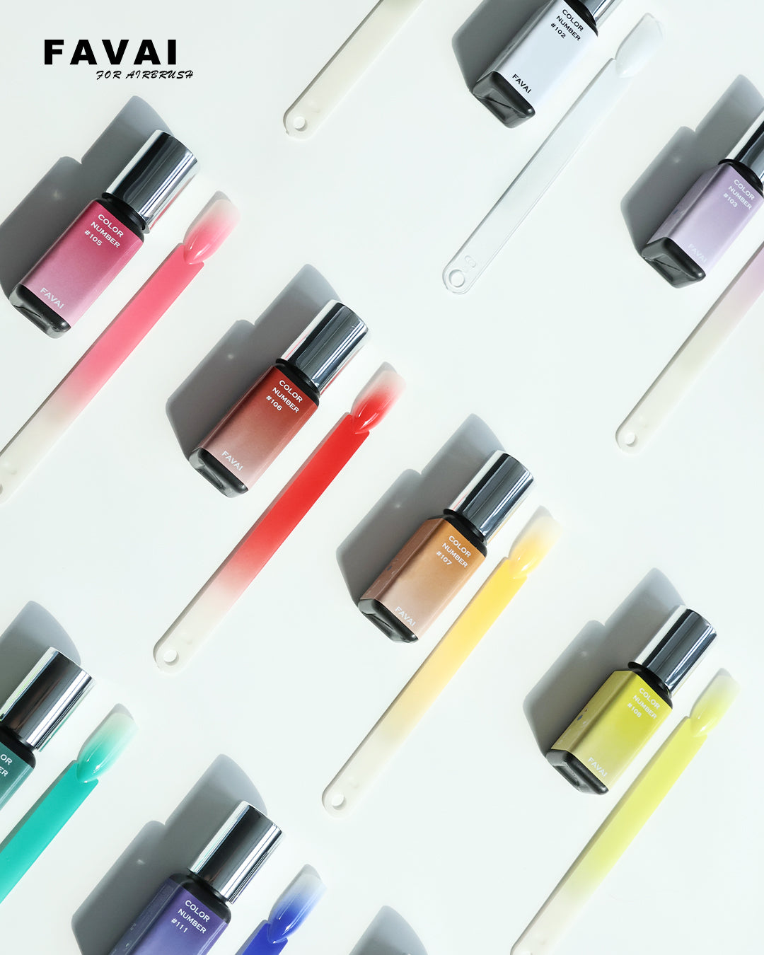 Combo de Gel y Compresor de Aerógrafo FAVAI | Colección Hot-12 + Compresor de Doble Modo