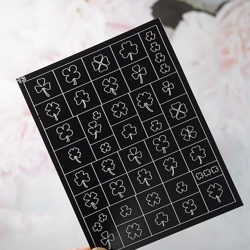 32 Hojas de Esténcil para Arte de Uñas Francesas de Aerógrafo – Estilo A+B+C 32 PCS