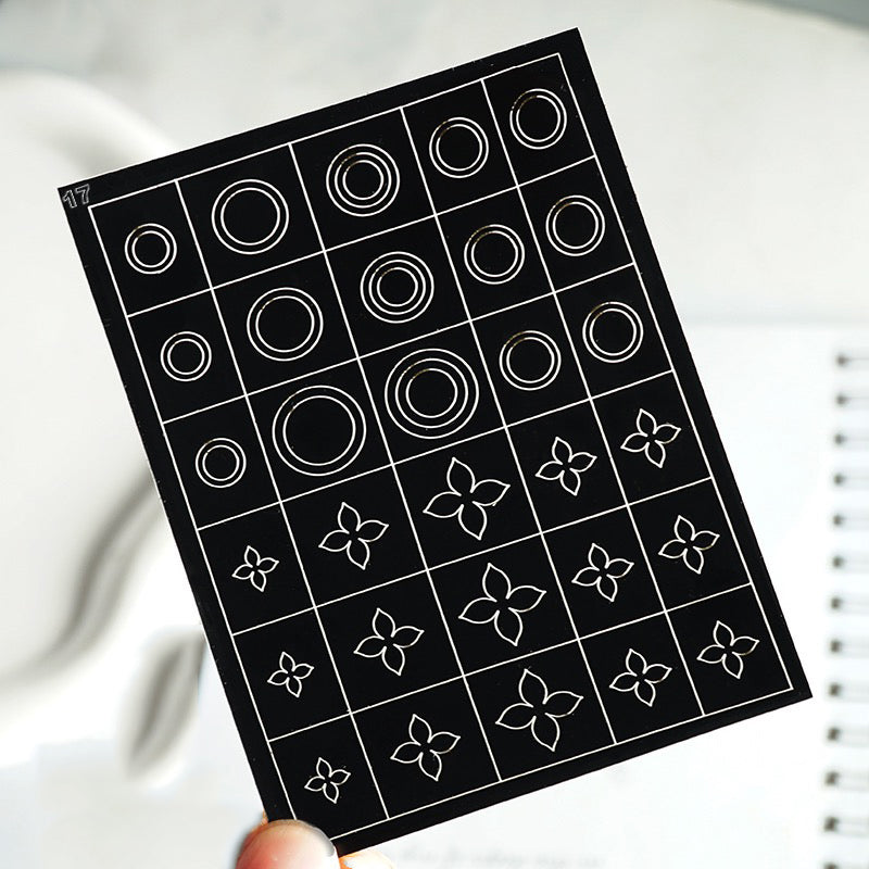32 Hojas de Esténcil para Arte de Uñas Francesas de Aerógrafo – Estilo A+B+C 32 PCS