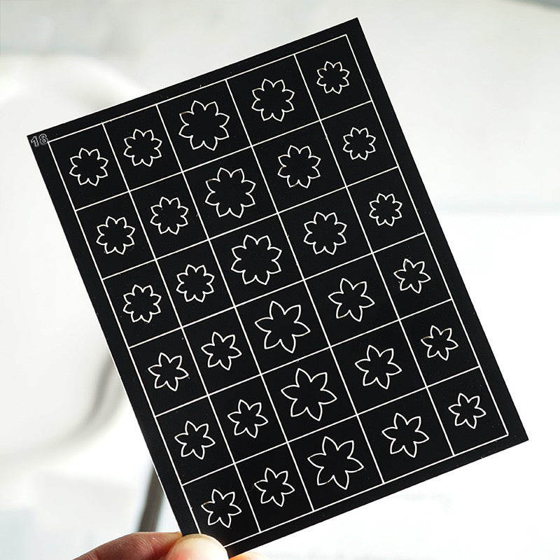 32 Hojas de Esténcil para Arte de Uñas Francesas de Aerógrafo – Estilo A+B+C 32 PCS