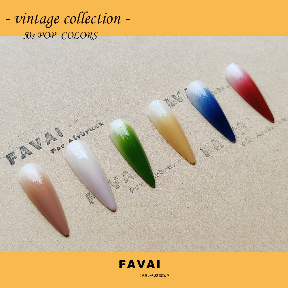 FAVAI 6 Colors Airbrush Gel Nail Polish Set - Vintage Collection (#V)