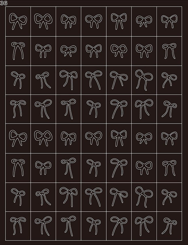 32 Hojas de Esténcil para Arte de Uñas Francesas de Aerógrafo – Estilo A+B+C 32 PCS