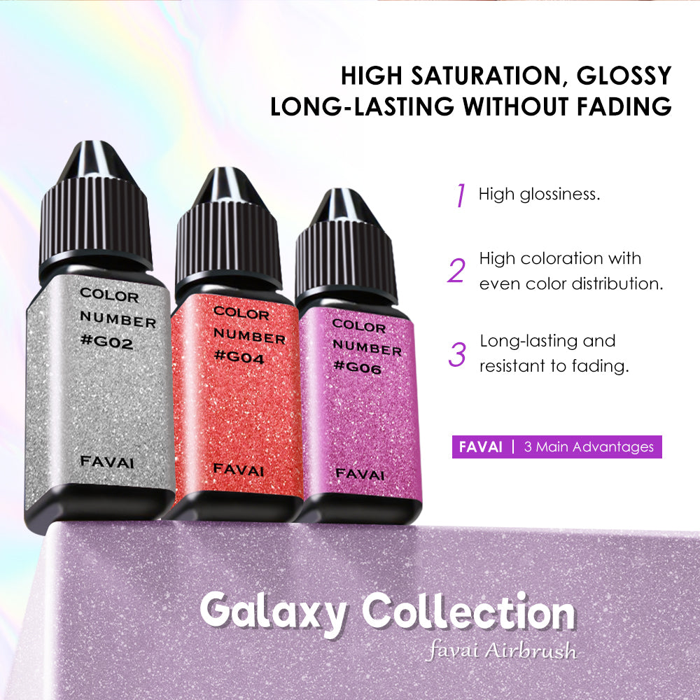 FAVAI 6 Colors Airbrush Gel Nail Polish Air Gel Set - Galaxy Collectio