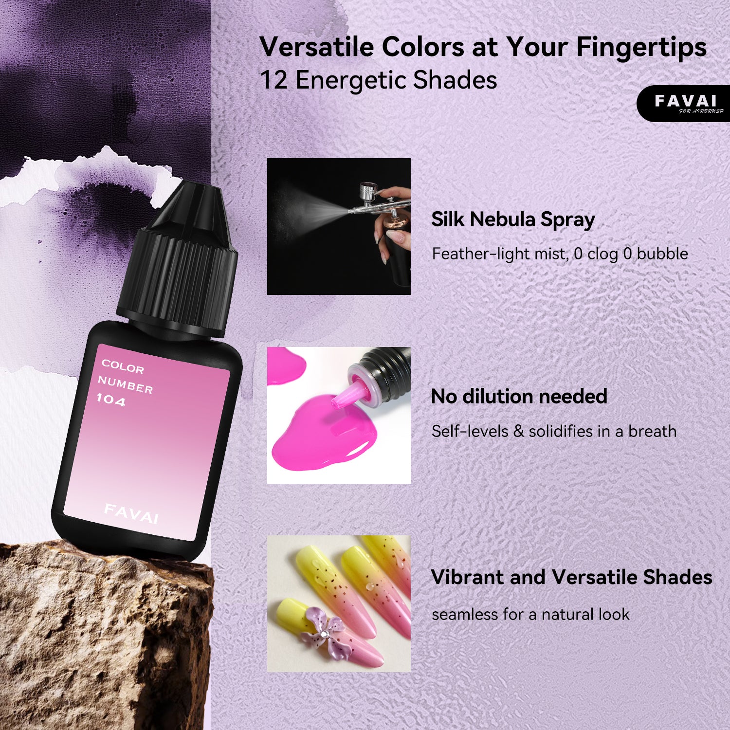 FAVAI Hot 12 Colors Airbrush Gel Nail Polish Air Gel Set - Spring Summer Collection 12*10ml