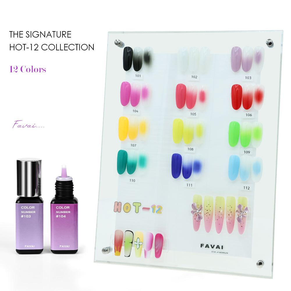 FAVAI The Signature HOT-12 Collection Airbrush Gel Nail Polish Air Gel Set 12*15ml