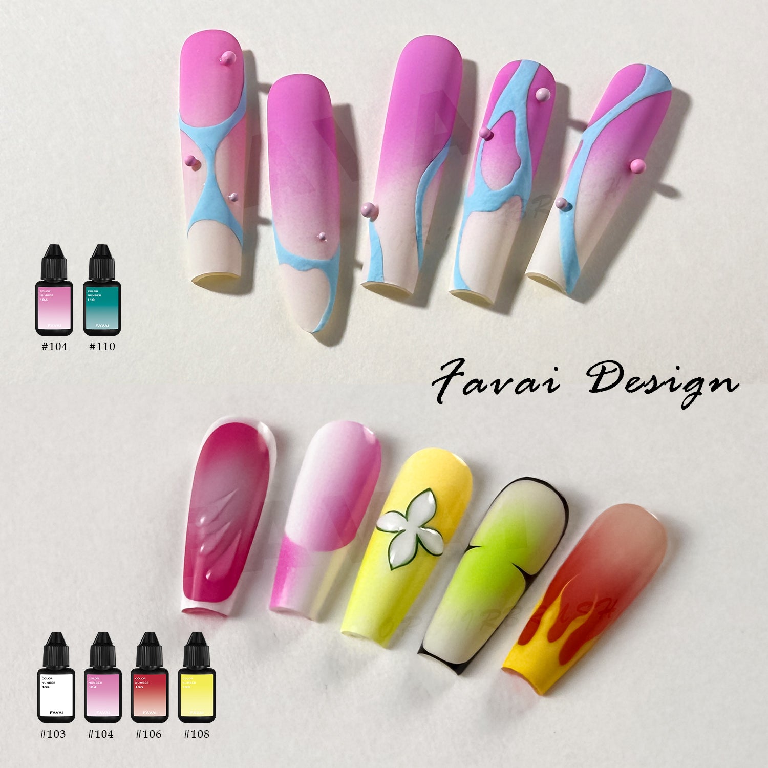 FAVAI Hot 12 Colores Esmalte de Uñas en Gel Aerógrafo Set de Aire - Colección Primavera Verano 12*10ml