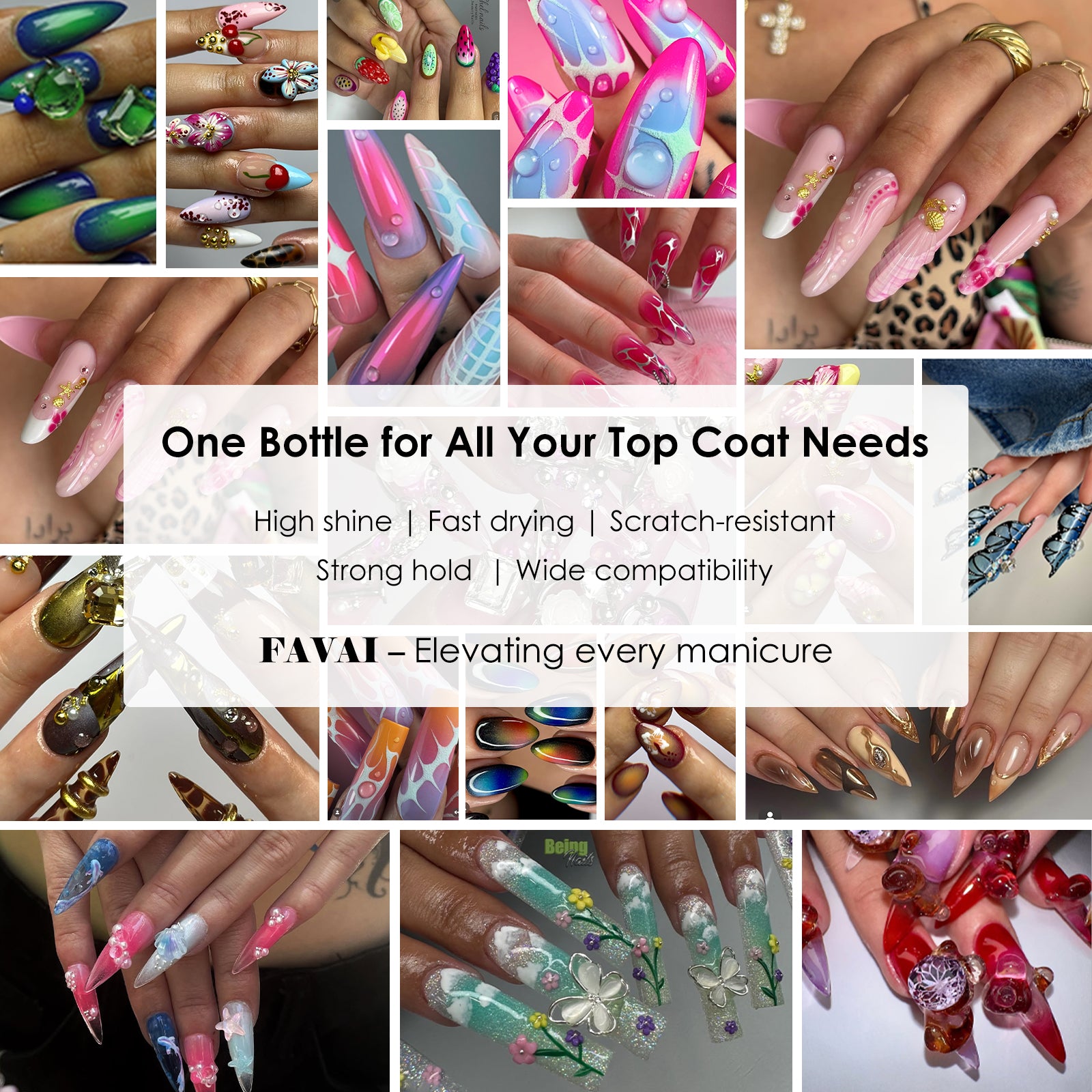 PRE-SALE｜FAVAI Airbrush Gel Top Coat, 30ml Glassy Clear Airbrush Gel Top Coat Nail Polish, TPO Free Long Lasting No Wipe Top, Need U V/LED Lamp for Home DIY, 30ML                          [Estimated to ship on February 23rd.]