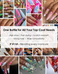 PRE-SALE｜FAVAI Airbrush Gel Top Coat, 30ml Glassy Clear Airbrush Gel Top Coat Nail Polish, TPO Free Long Lasting No Wipe Top, Need U V/LED Lamp for Home DIY, 30ML                          [Estimated to ship on February 23rd.]