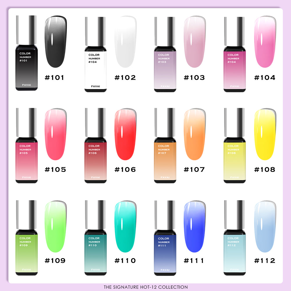 FAVAI The Signature HOT-12 Collection Airbrush Gel Nail Polish Air Gel Set 12*15ml
