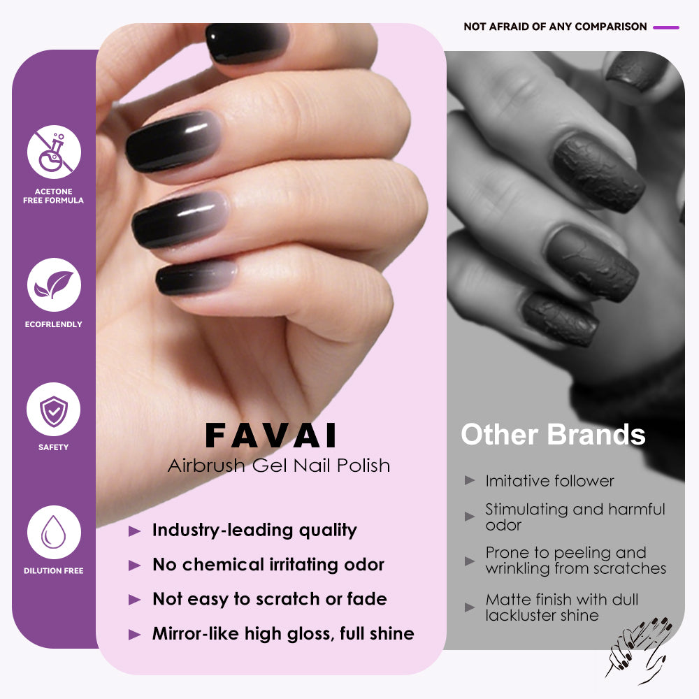 FAVAI Selection 24 Colors Airbrush Gel Nail Polish Air Gel Set - Hot Collection 24*10ml