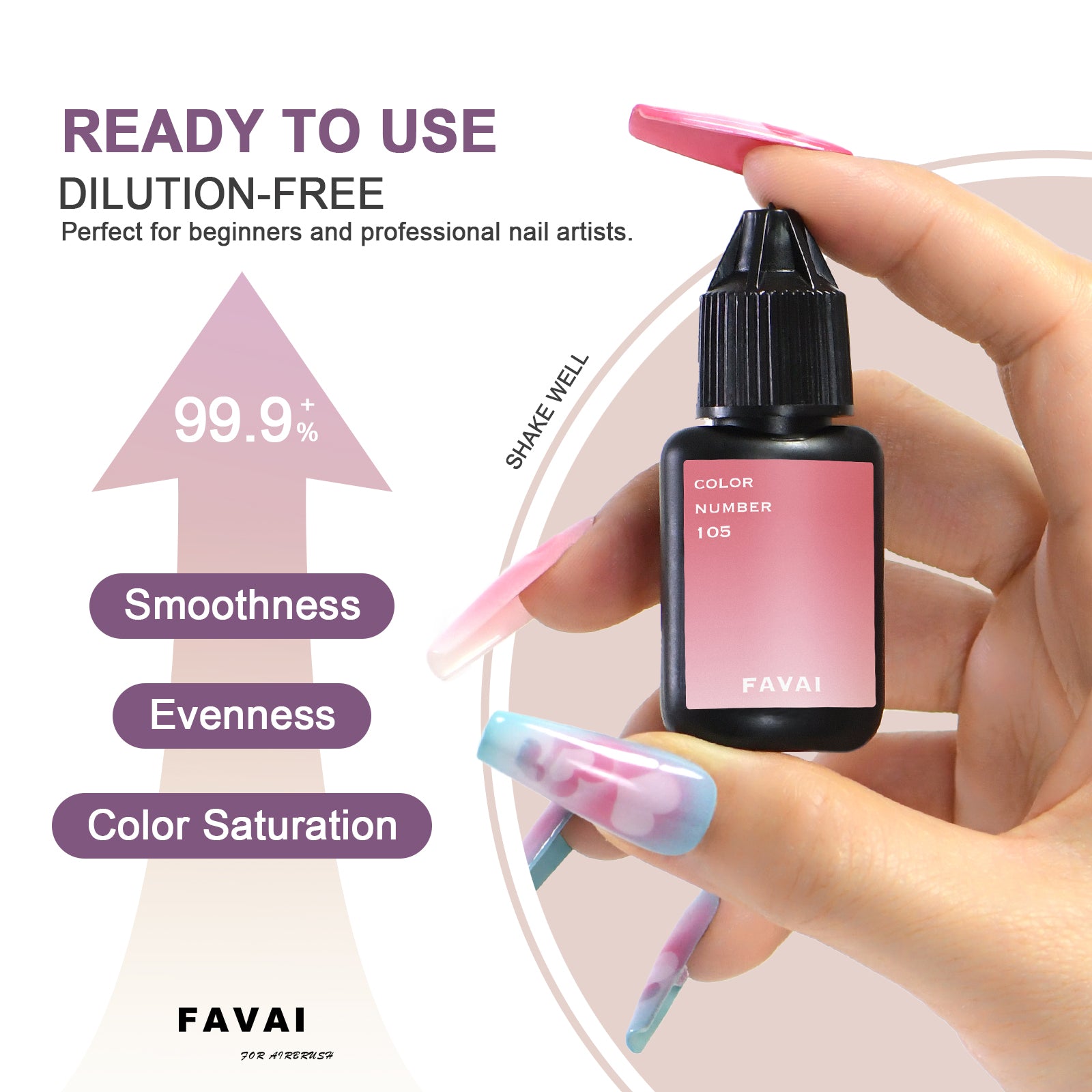 FAVAI Heißes 12 Farben Airbrush-Gel-Nagellack-Set – Frühlings- und Sommerkollektion, 12 x 10 ml