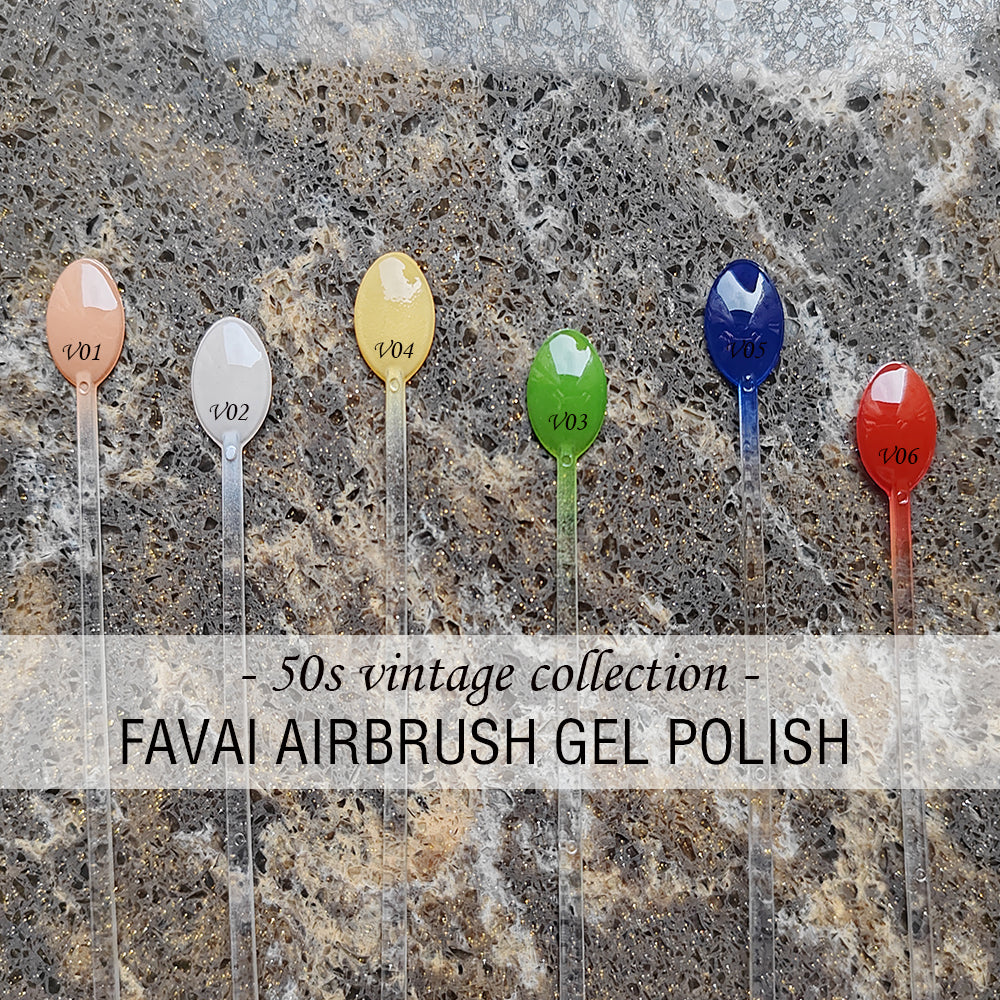 FAVAI 6 Colors Airbrush Gel Nail Polish Set - Vintage Collection (