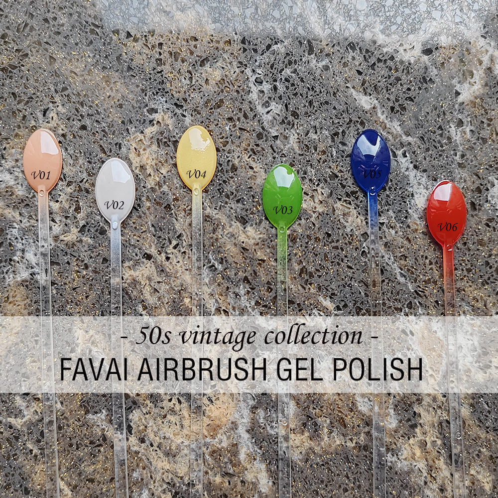 FAVAI 6 Colors Airbrush Gel Nail Polish Set - Vintage Collection (#V)