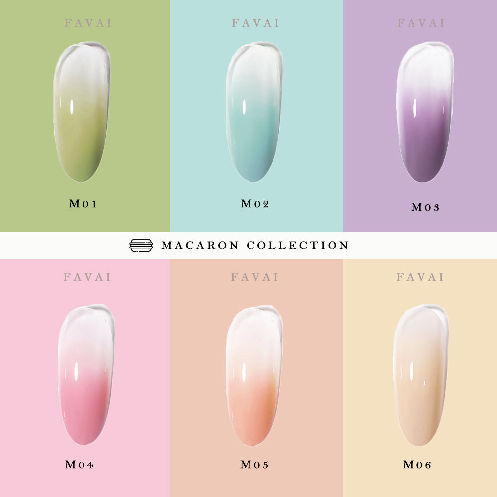 FAVAI 6 Colors Airbrush Gel Nail Polish Set - Macaron Collection (#M)