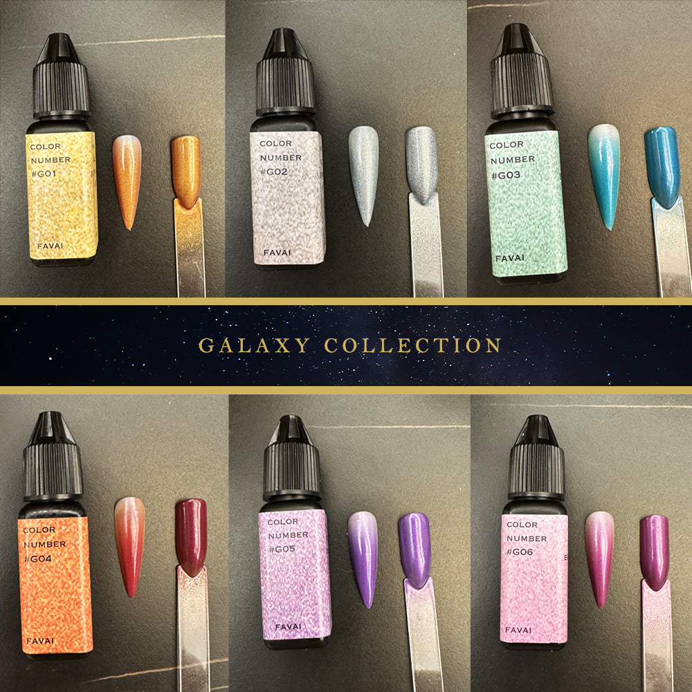 FAVAI 6 Colors Airbrush Gel Nail Polish Kit Galaxy Collection 6*15ml