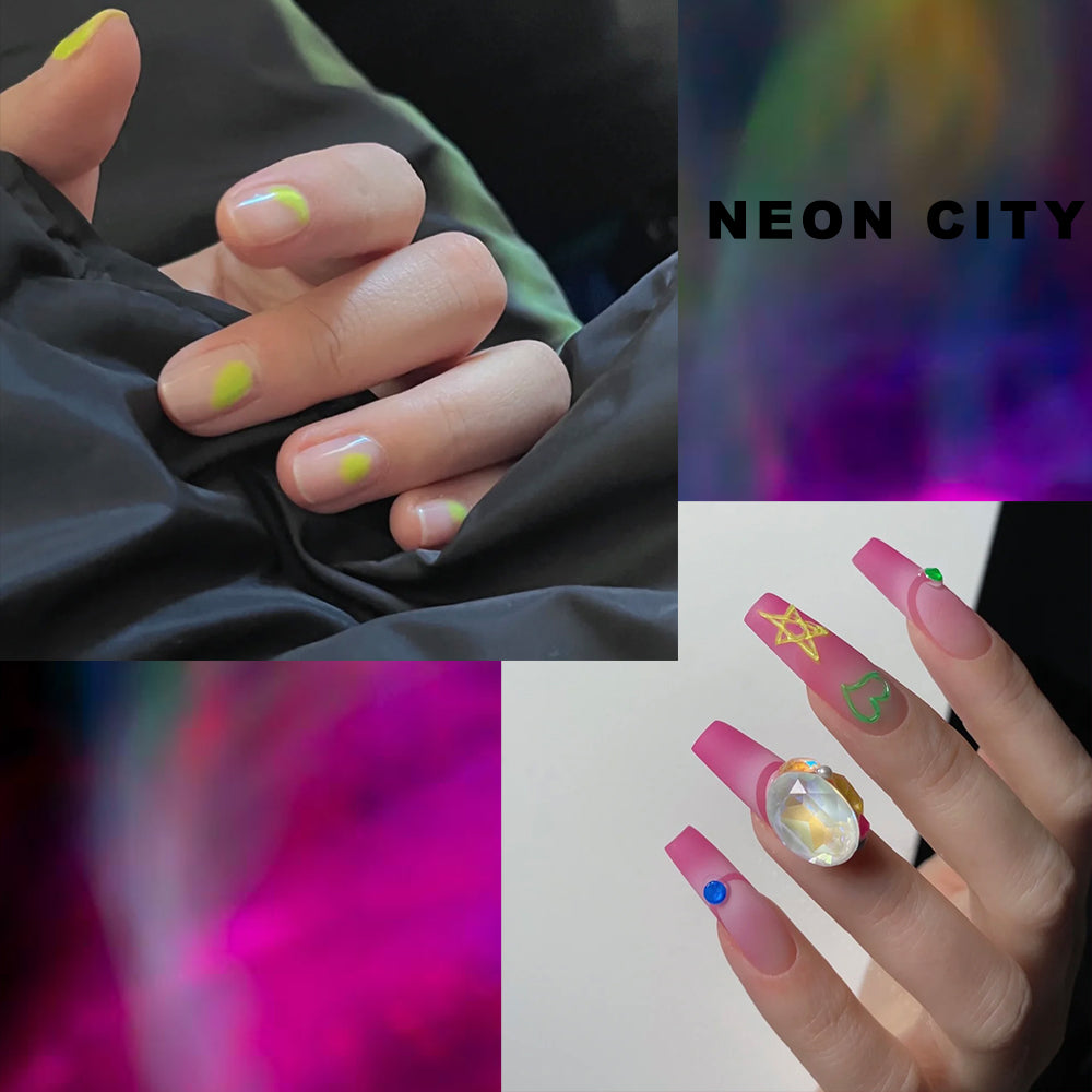 Favai Airbrush Neon Gel Nail Polish Set 6 Neon colors Collection (#N) 15ml / 0.5 Fl Oz